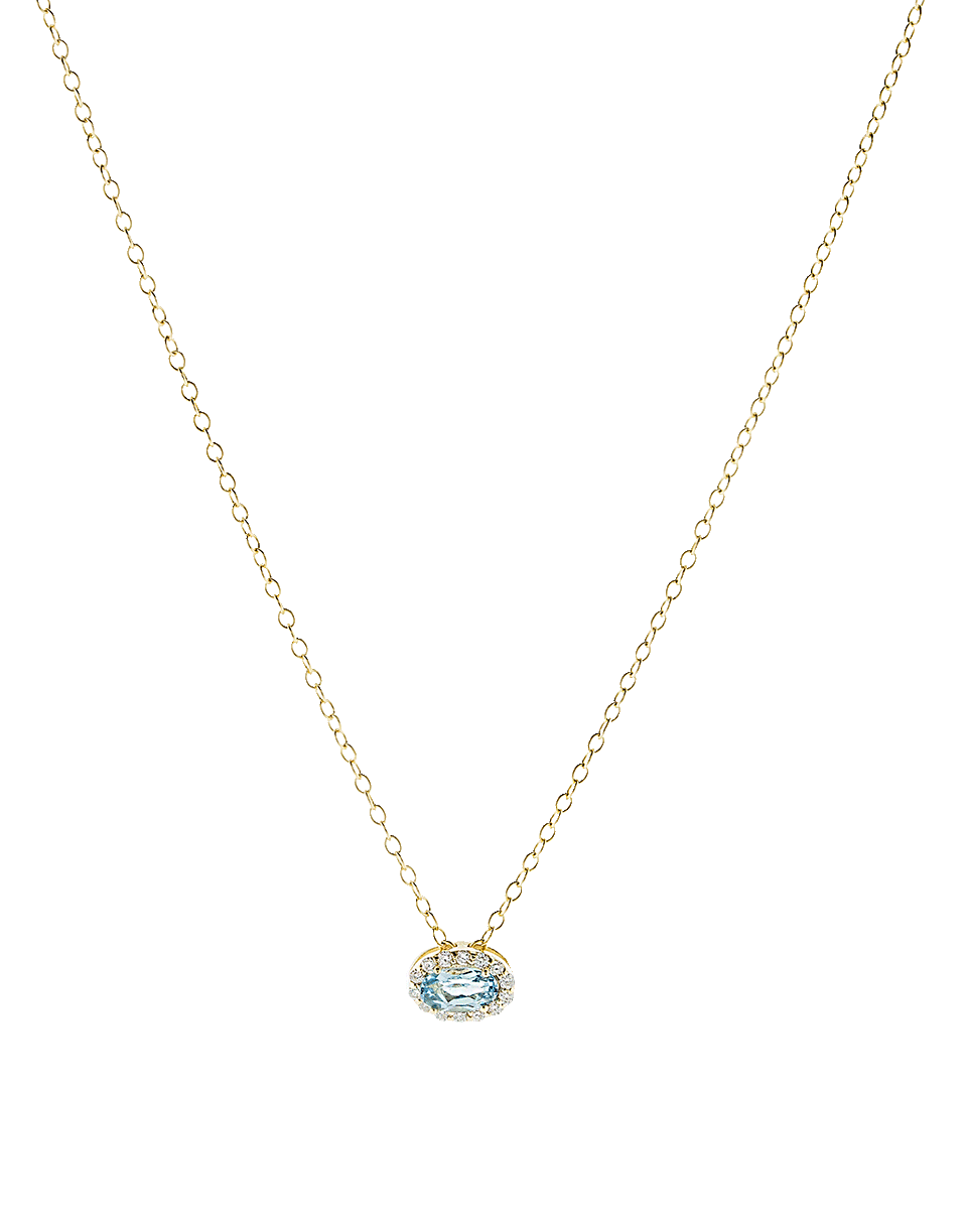 ALISON LOU, Blue Topaz Pendant Necklace