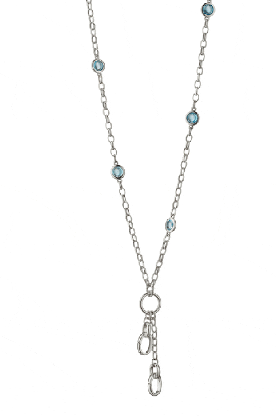 MONICA RICH KOSANN, Blue Topaz Two Charm Station Necklace