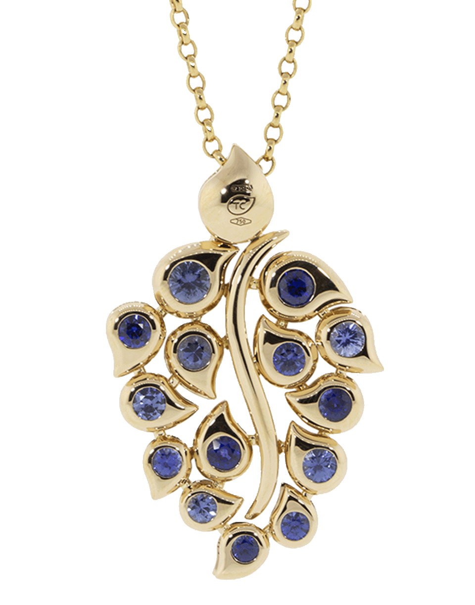 TAMARA COMOLLI, Brilliant Cut Diamond And Blue Sapphire Snowflake Leaf Pendant