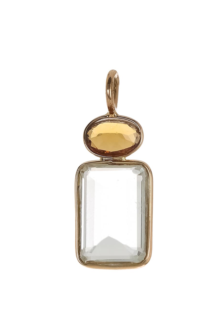 LIZZIE FORTUNATO FINE, Brown Tourmaline and Green Amethyst Necklace Charm