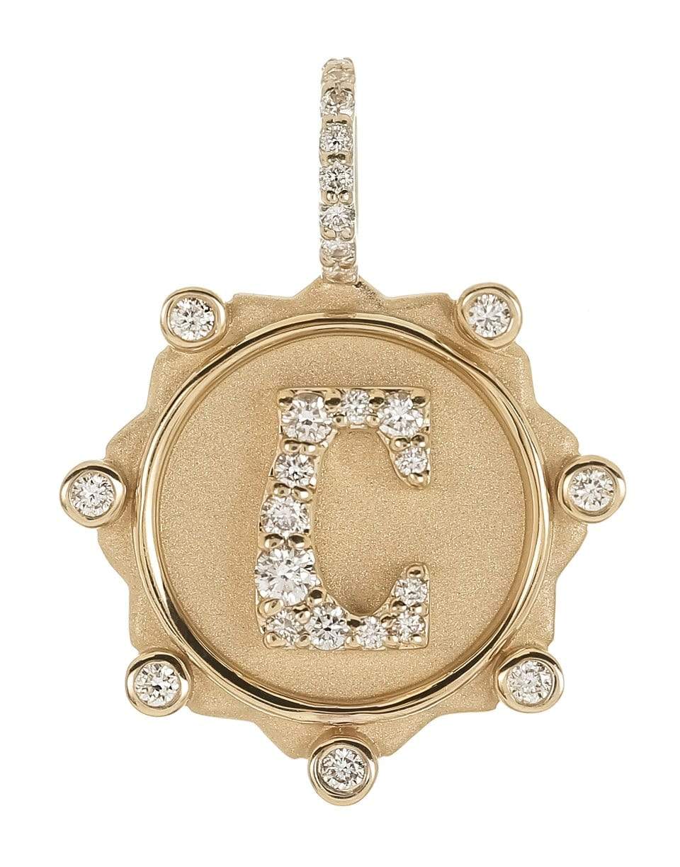 MARLO LAZ, C Pave Initial Coin Charm