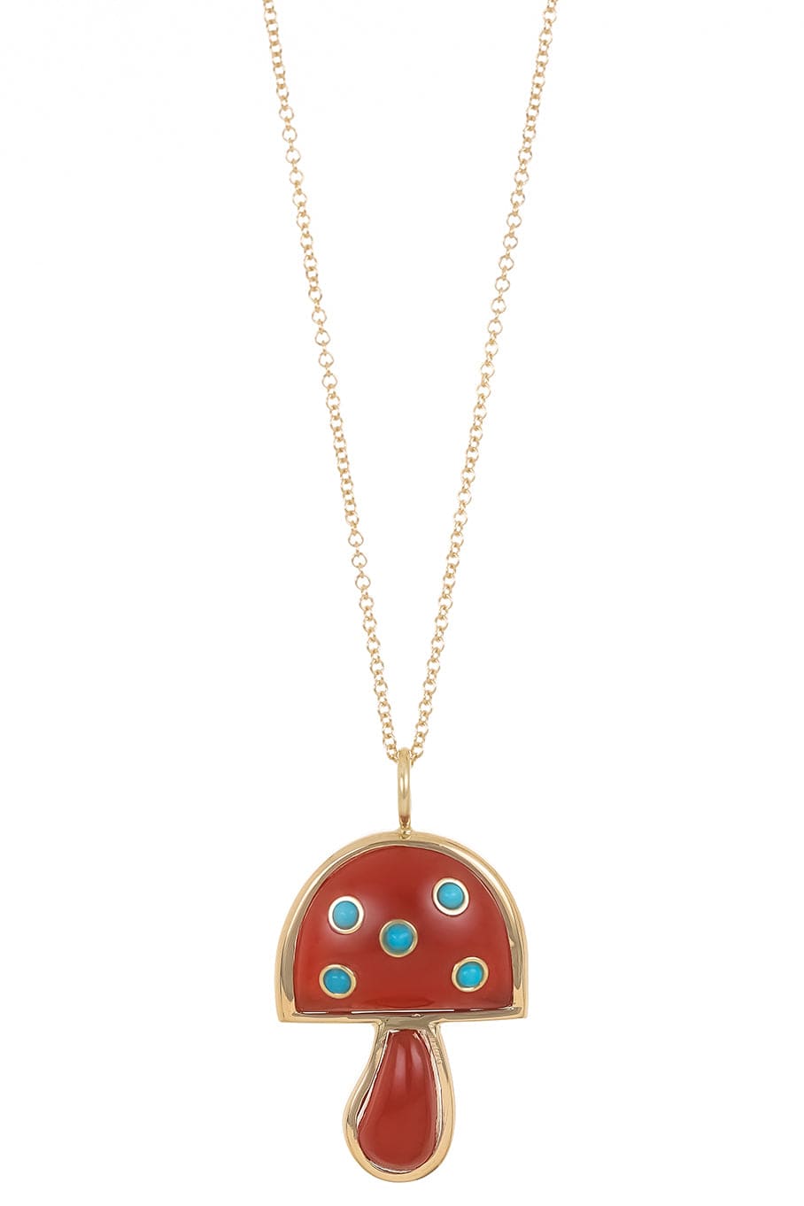 BRENT NEALE, Carnelian and Turquoise Mini Mushroom Necklace