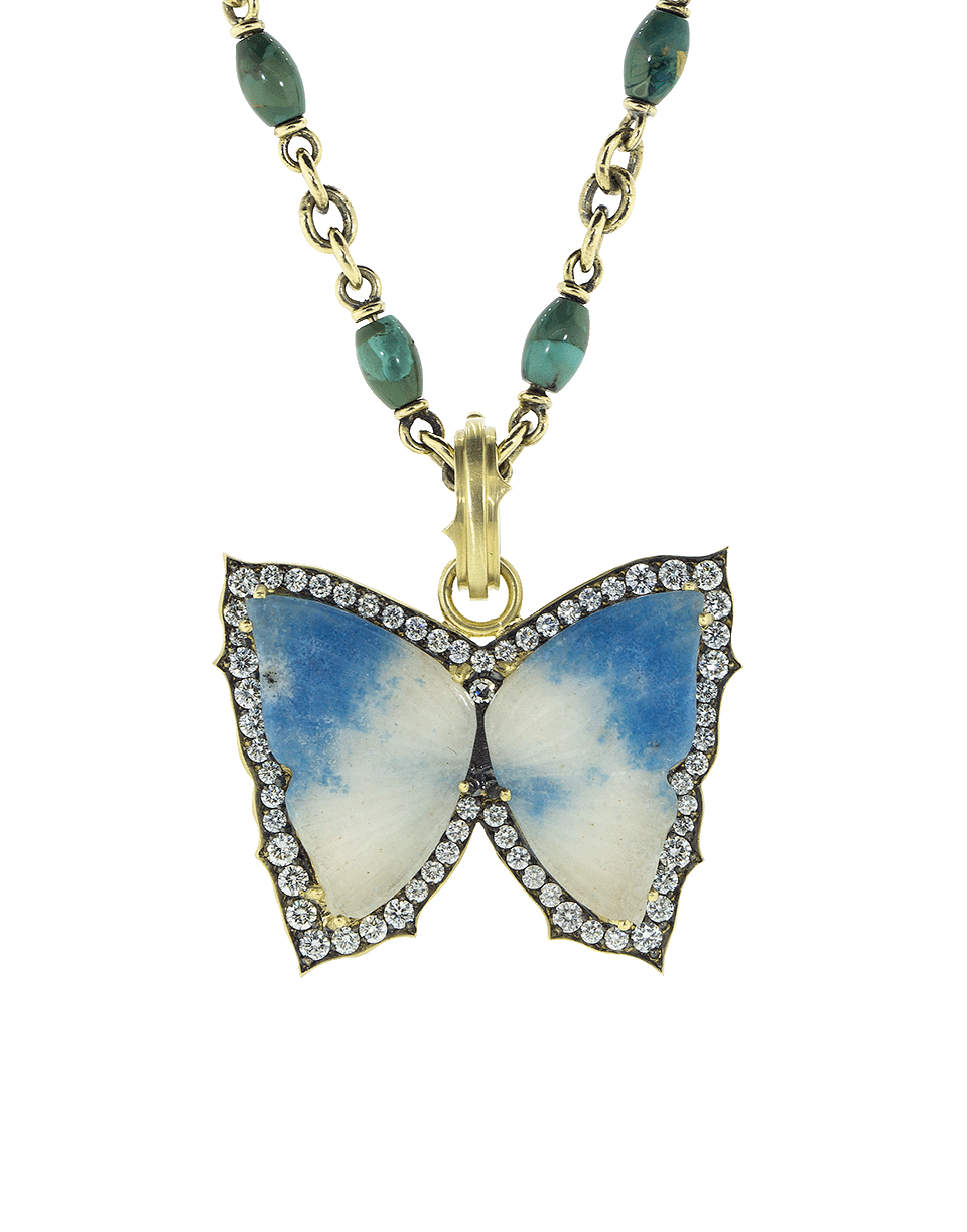 SYLVA & CIE, Carved Aquamarine Butterfly Pendant