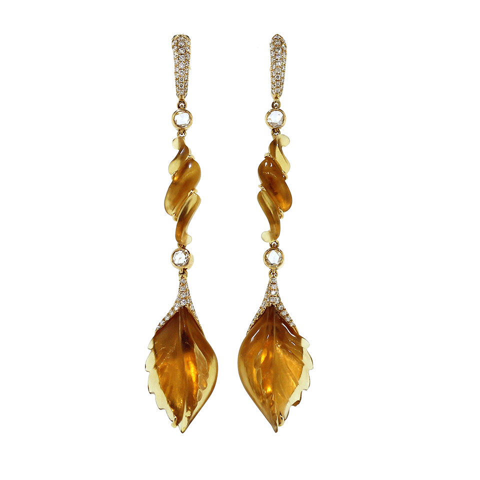 INBAR, Carved Citrine Drop Earrings