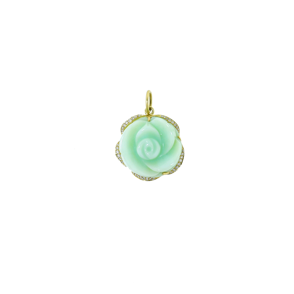 IRENE NEUWIRTH JEWELRY, Carved Green Opal Flower Charm