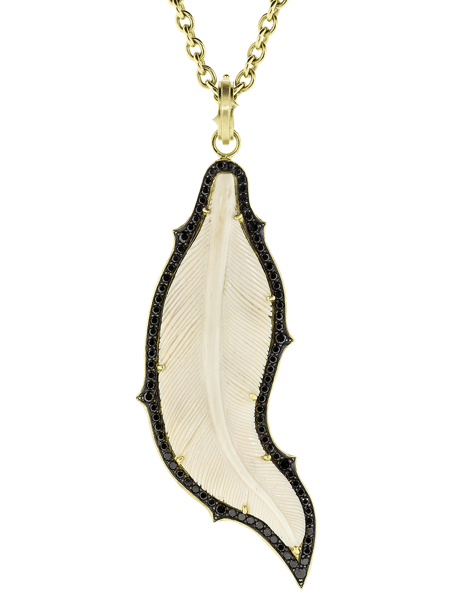 SYLVA & CIE, Carved Mammoth Leaf Pendant