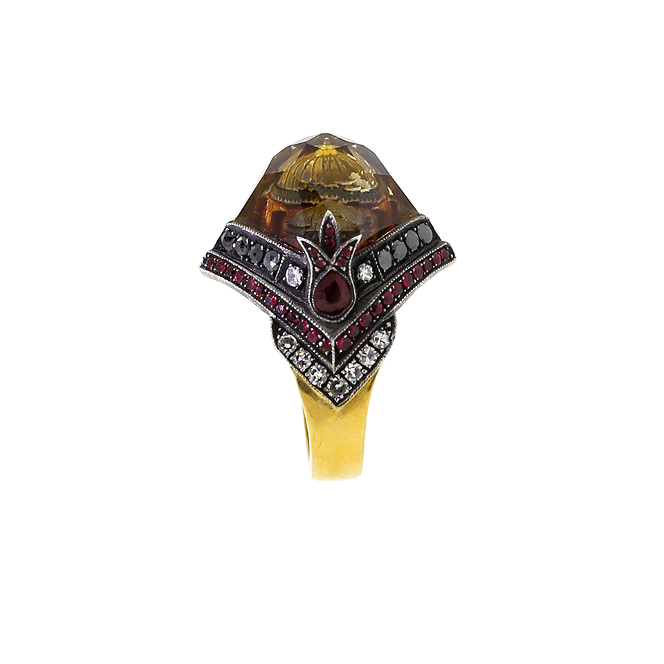 SEVAN BICAKCI, Carved Ottoman Empire Citrine Ring