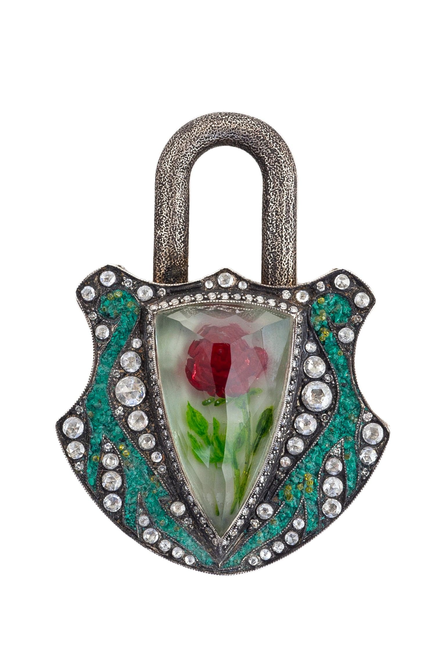 SEVAN BICAKCI, Carved Rose Lock Pendant