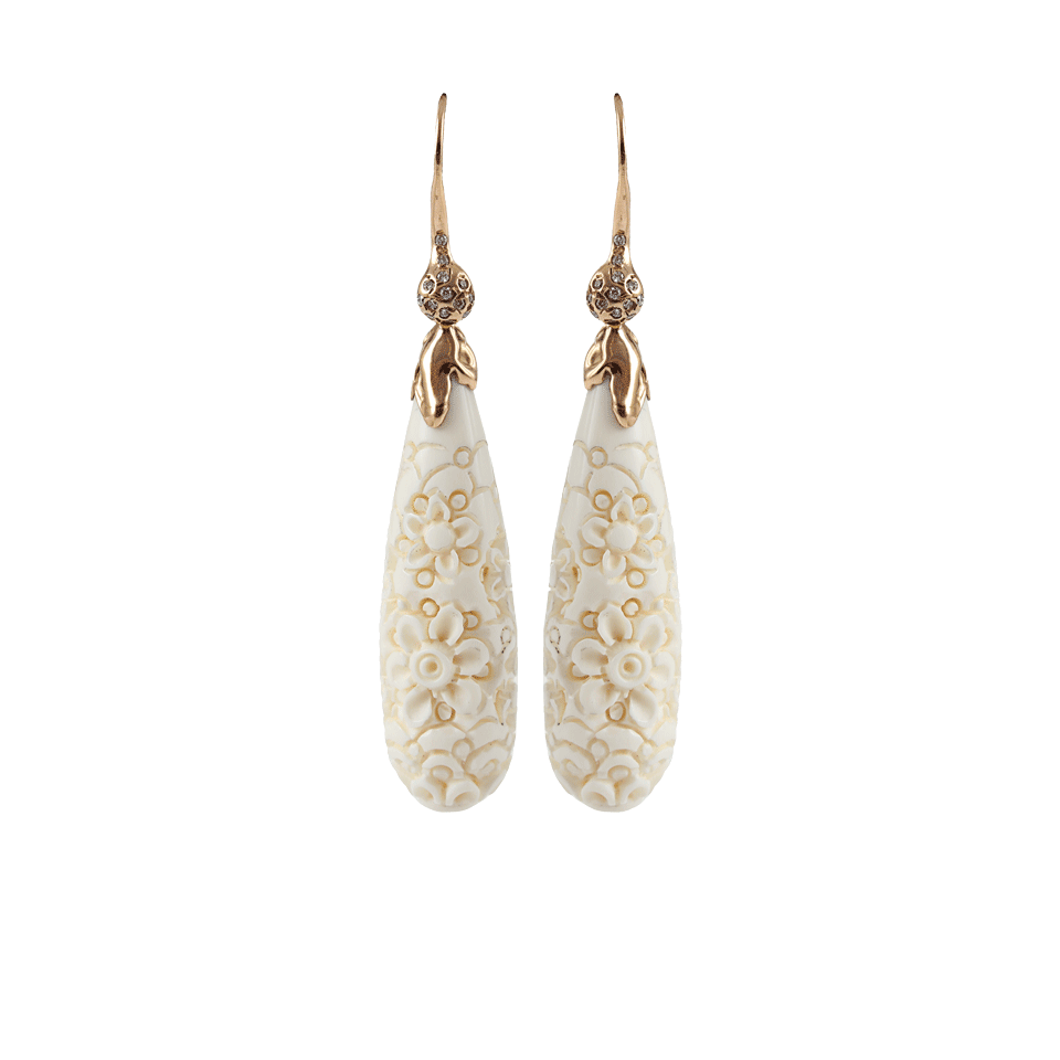 LUCIFER VIR HONESTUS, Carved Vintage Ivory Earrings