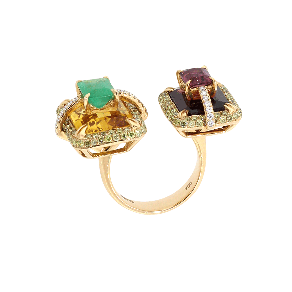 WENDY YUE, Citrine And Garnet Ring