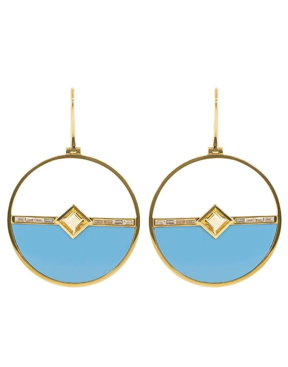 EMILY P WHEELER, Citrine, Turquoise, and Diamond Horizon Earrings