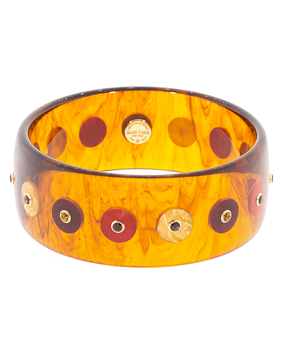 MARK DAVIS, Clear Tortoise and Burgundy Circles Bakelite Bangle