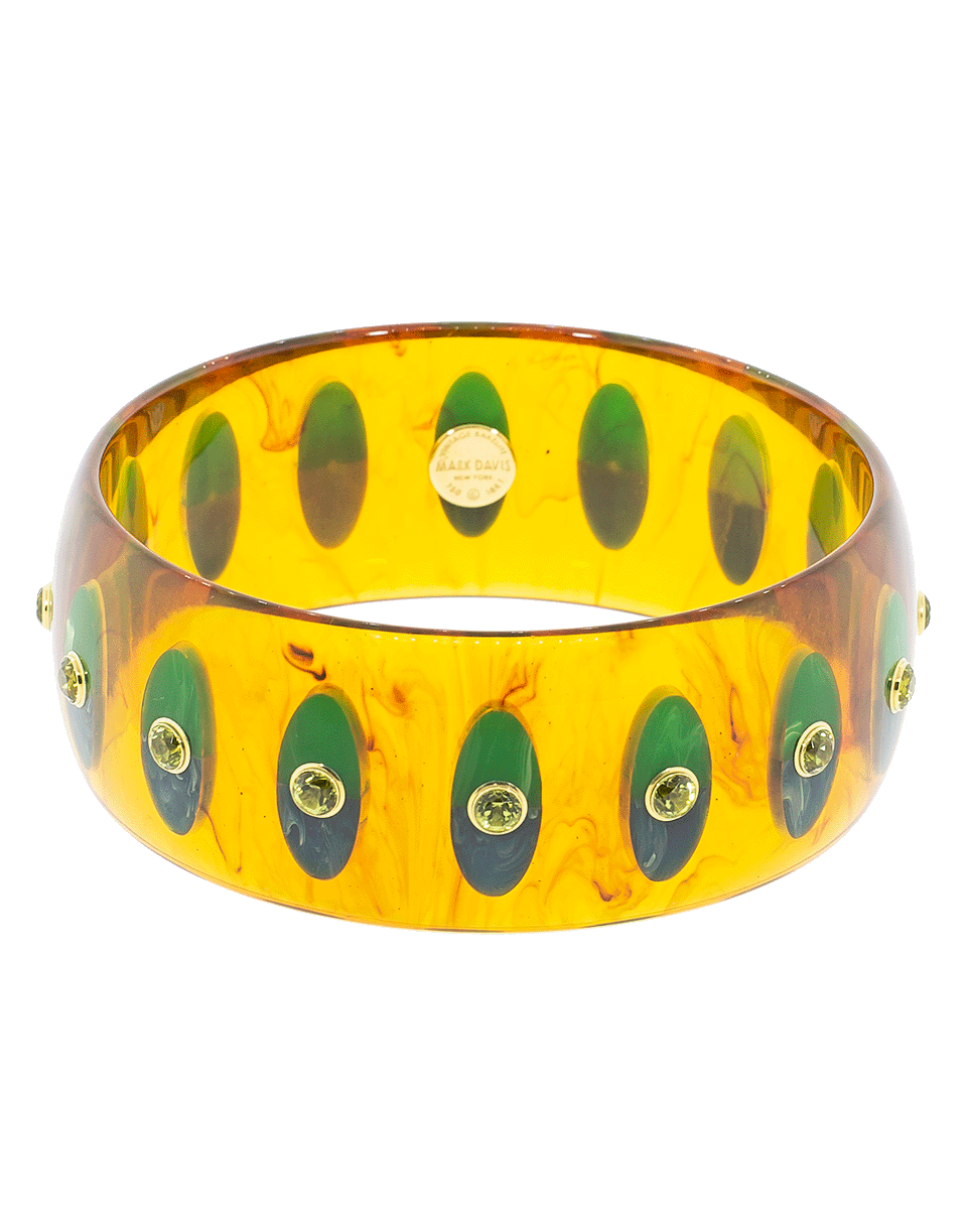 MARK DAVIS, Clear Tortoise with Circles Bakelite Bangle