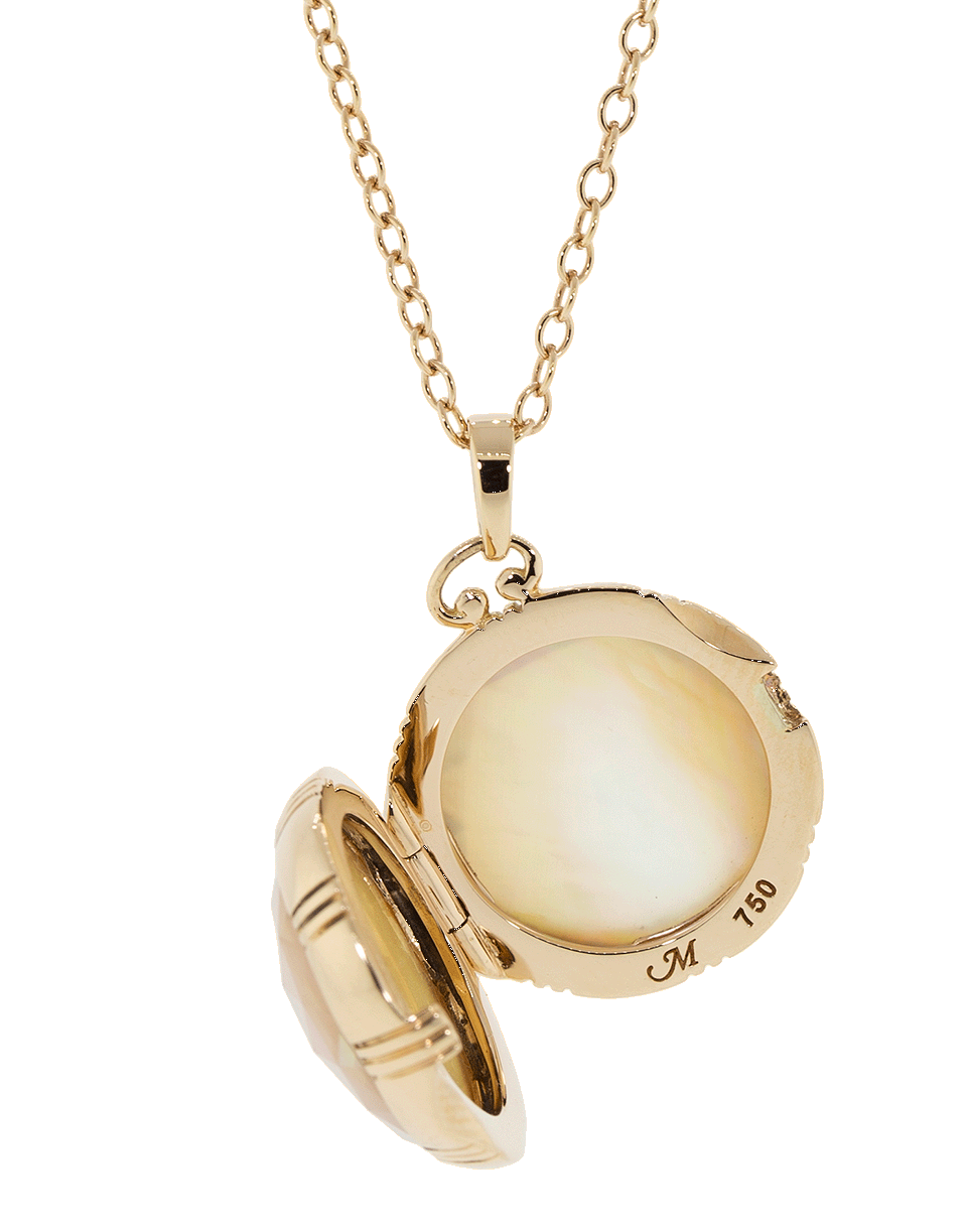 MONICA RICH KOSANN, Cognac Mother of Pearl Crystal Locket