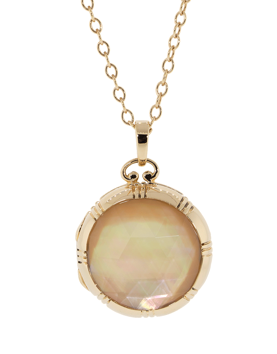 MONICA RICH KOSANN, Cognac Mother of Pearl Crystal Locket