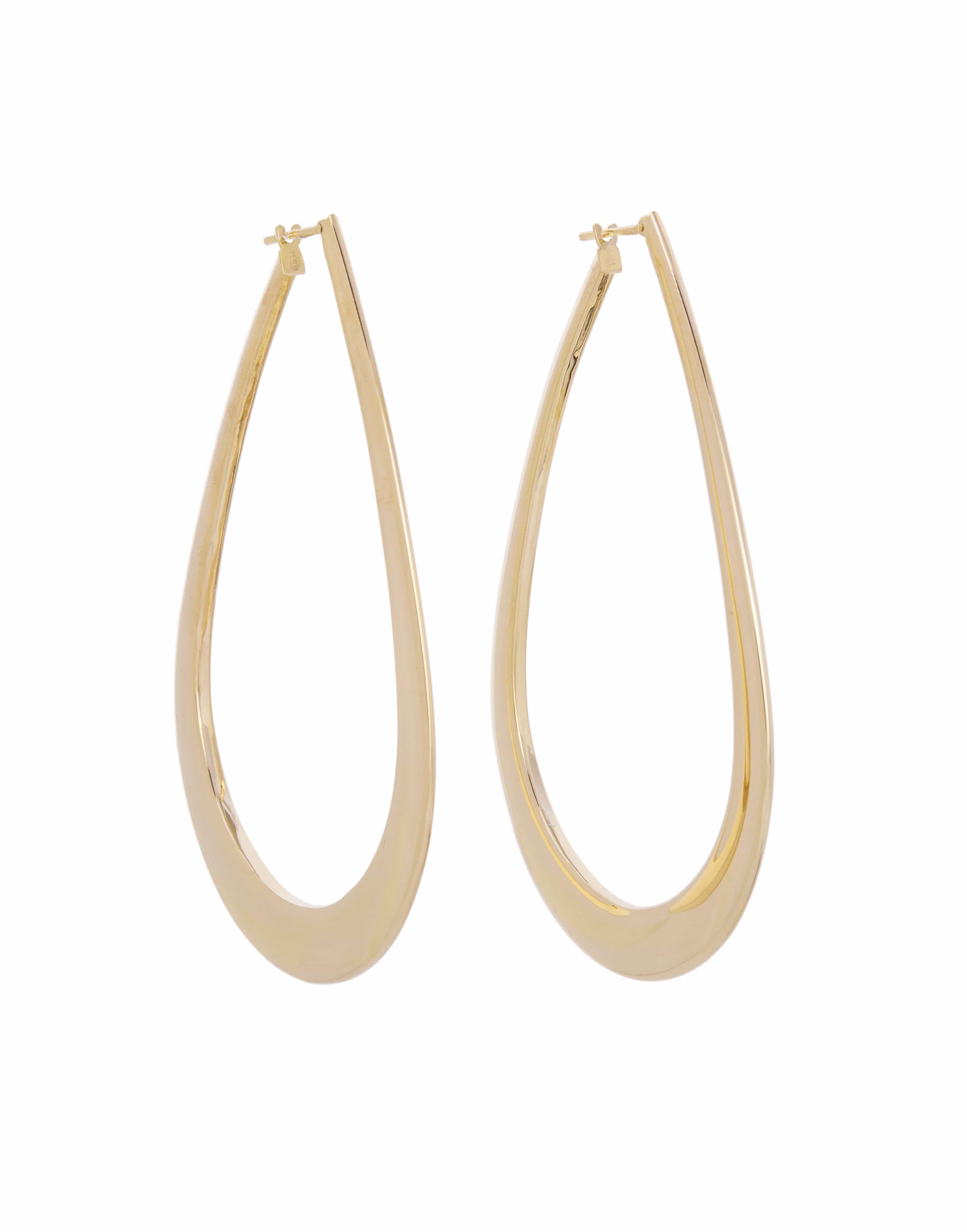 SIDNEY GARBER, Crescent Teardrop Hoops - Yellow Gold