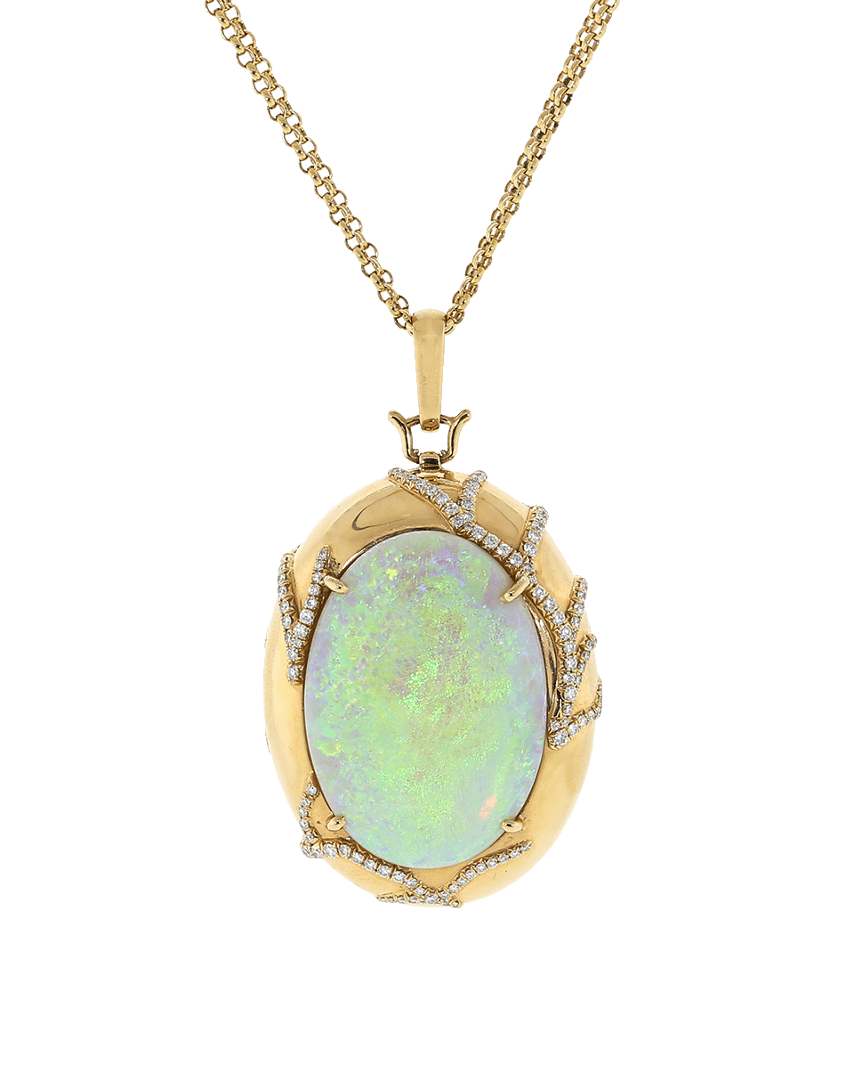 MONICA RICH KOSANN, Crystal Opal And Diamond Locket Necklace