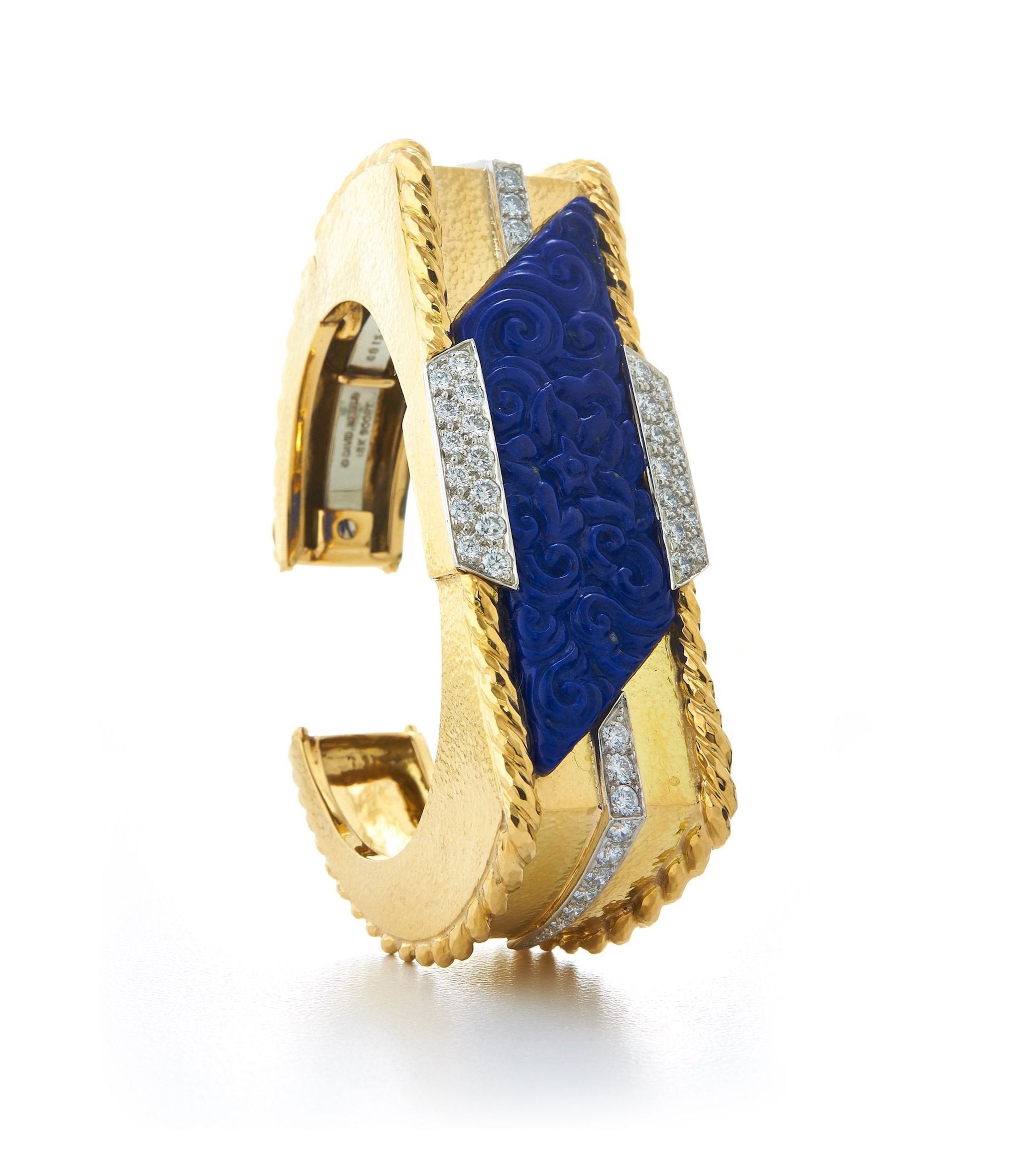 David Webb Workshop, Cuff, Lapis Lazuli, Diamonds