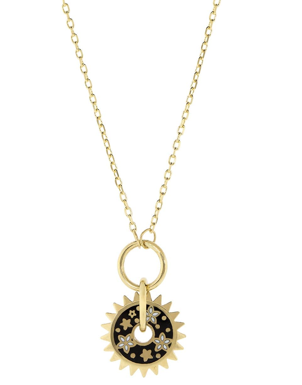 FOUNDRAE, Dark Blossoms Disk Necklace