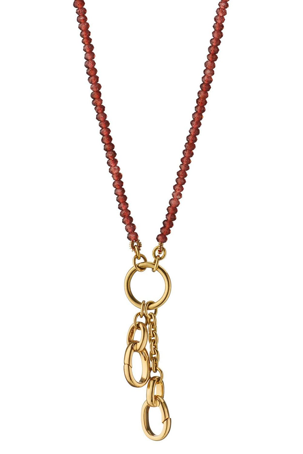 MONICA RICH KOSANN, "Design Your Own” Garnet Charm Chain Necklace