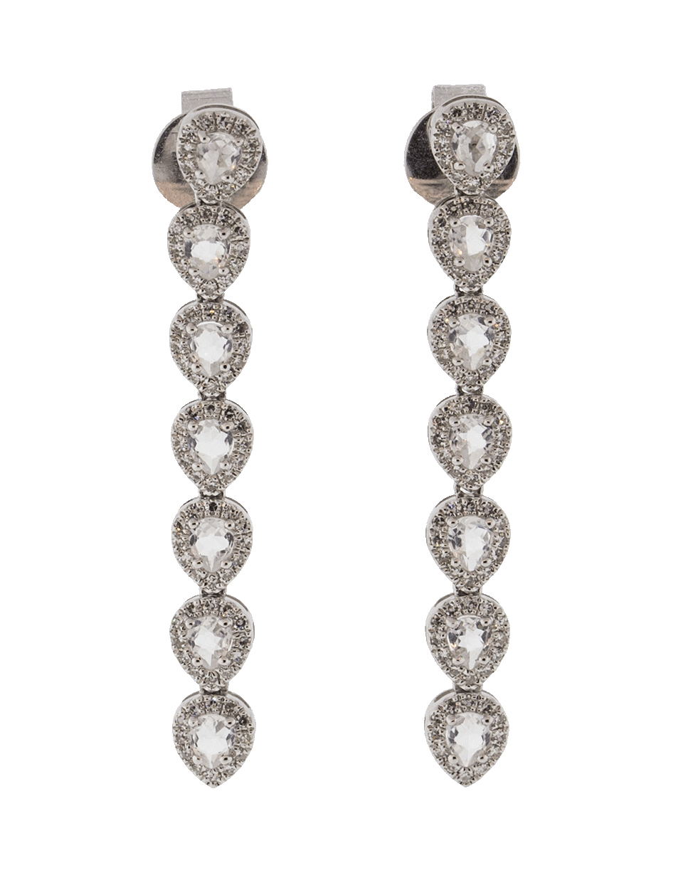 EF COLLECTION, Diamond And White Topaz Teardrop Earrings