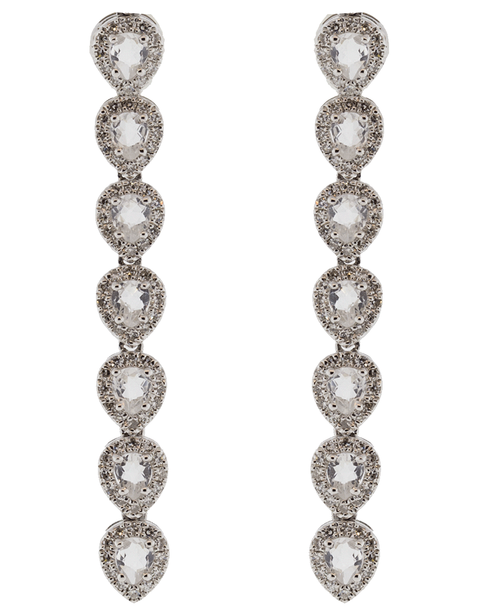 EF COLLECTION, Diamond And White Topaz Teardrop Earrings