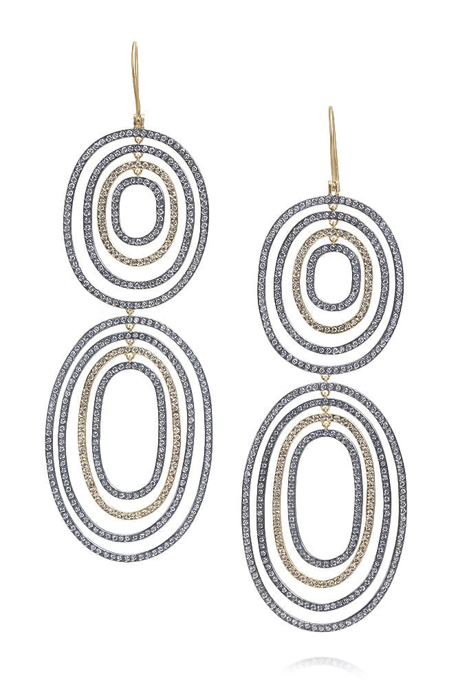 TODD REED, Diamond Circles Drop Earrings