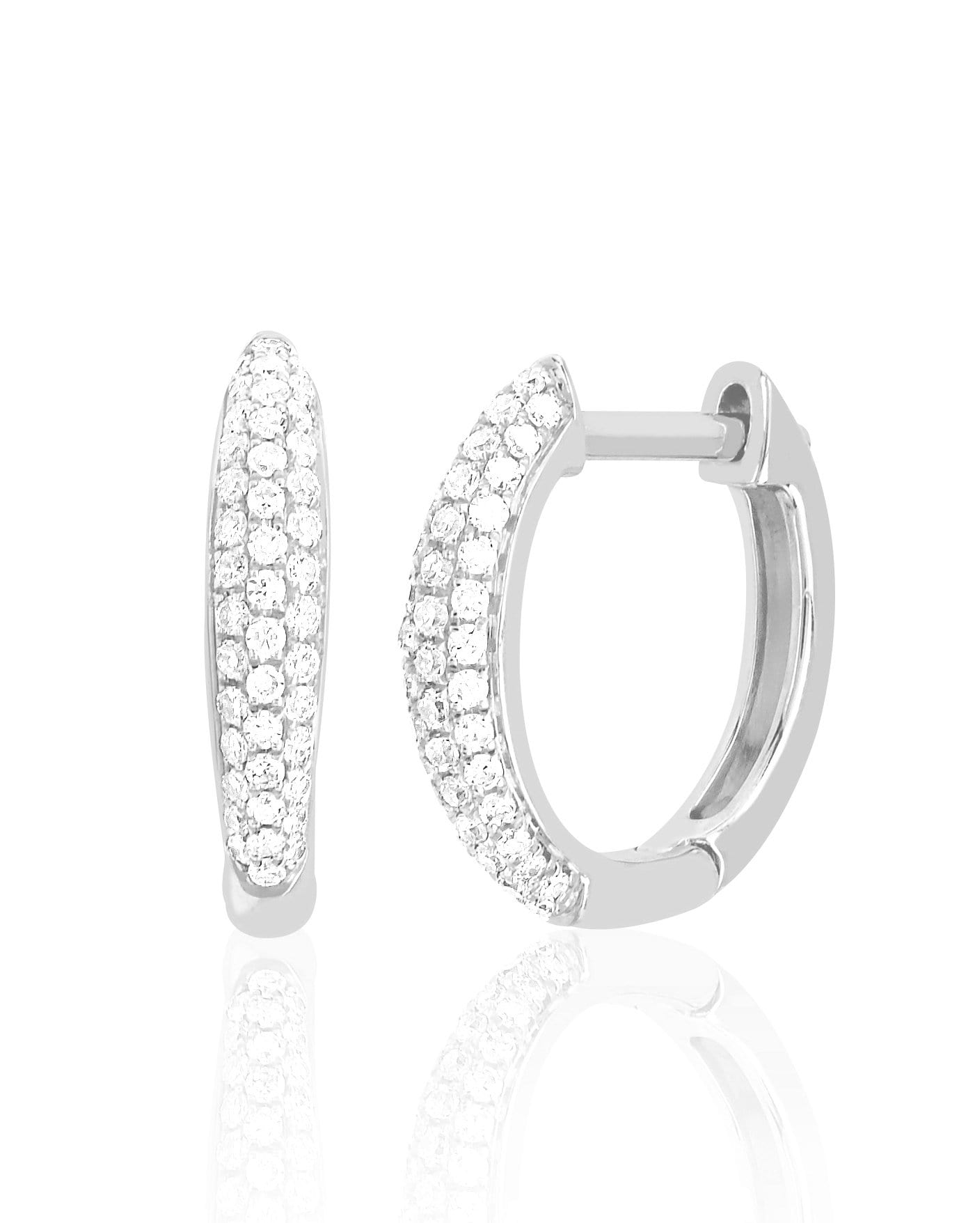 EF COLLECTION, Diamond Dome Mini Huggie Earrings