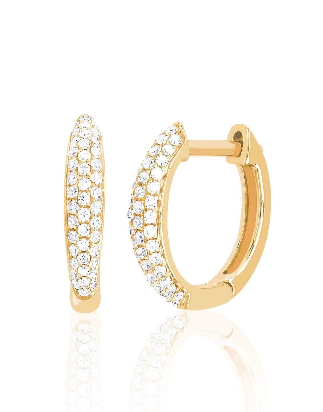 EF COLLECTION, Diamond Dome Mini Huggie Earrings