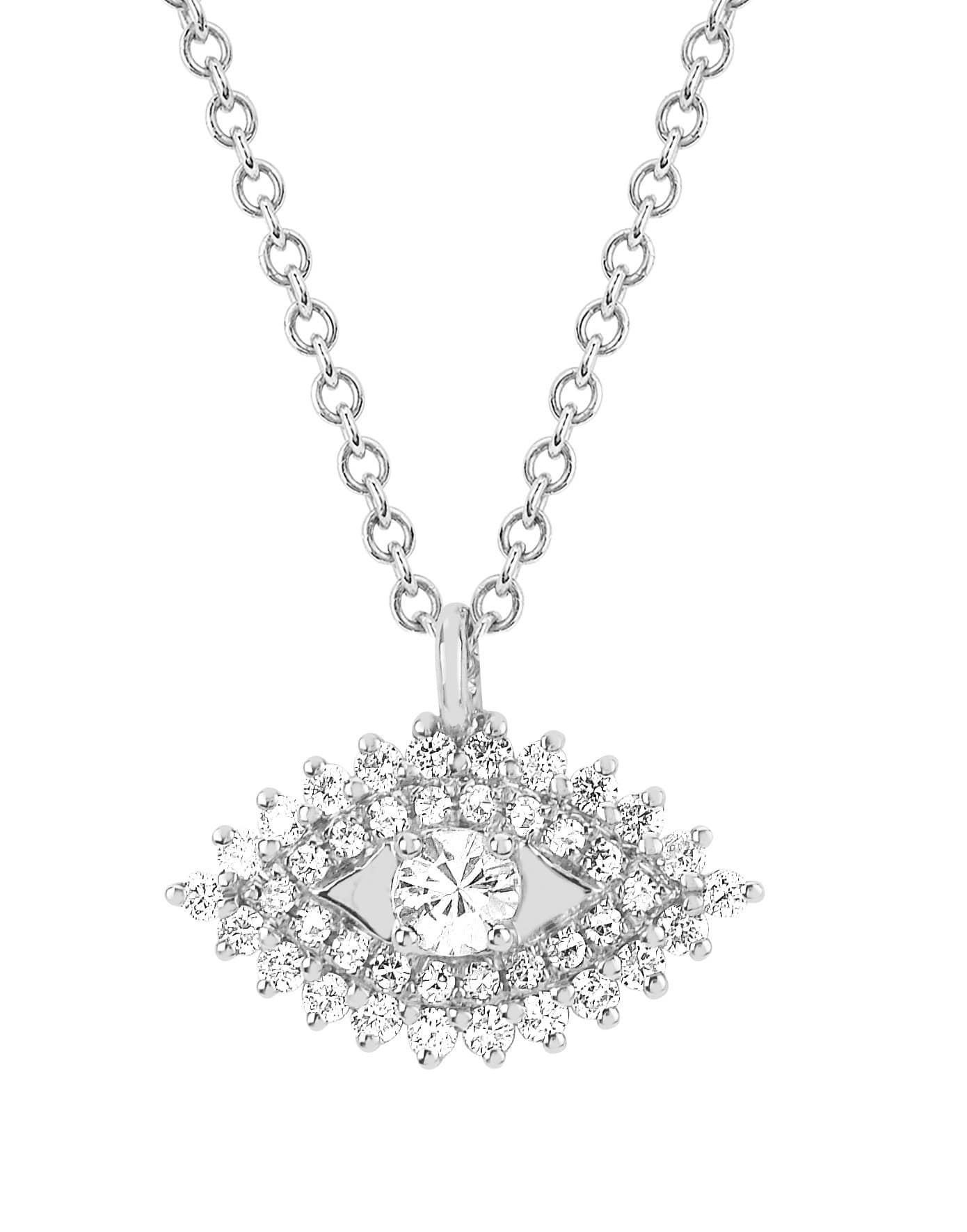 EF COLLECTION, Diamond Evil Eye Necklace