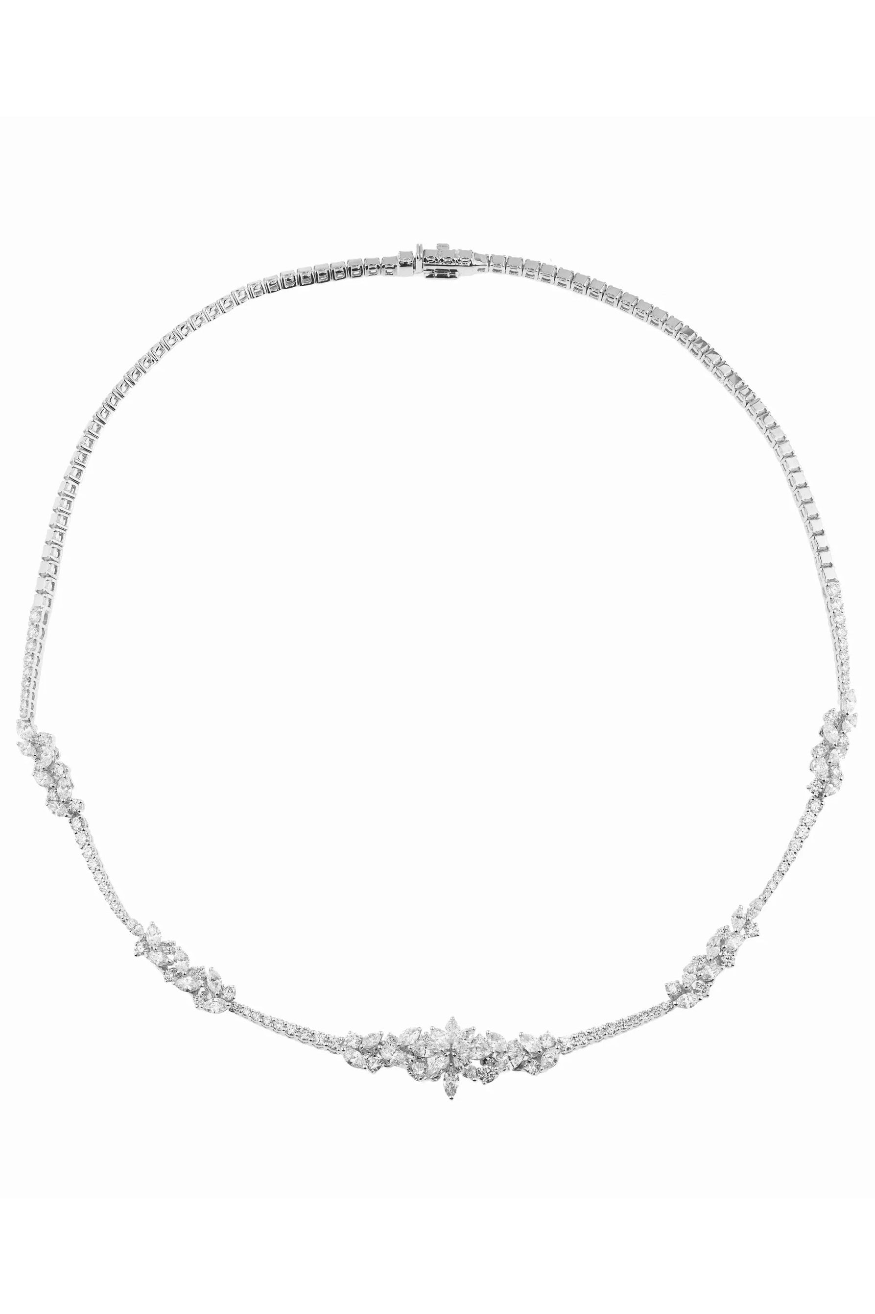 YEPREM JEWELLERY, Diamond Flower Choker Necklace