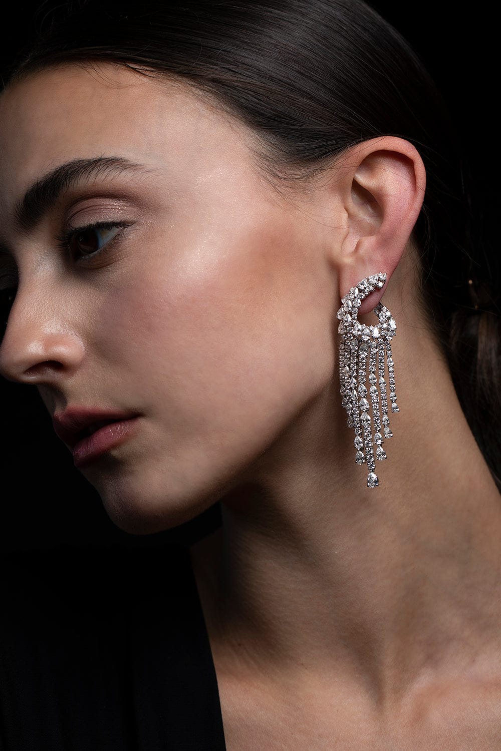 YEPREM JEWELLERY, Diamond Fringe Earrings