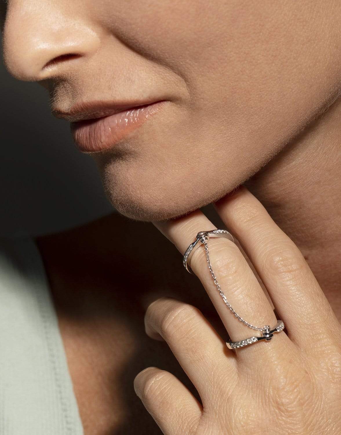 BORGIONI, Diamond Handcuff Chain Ring