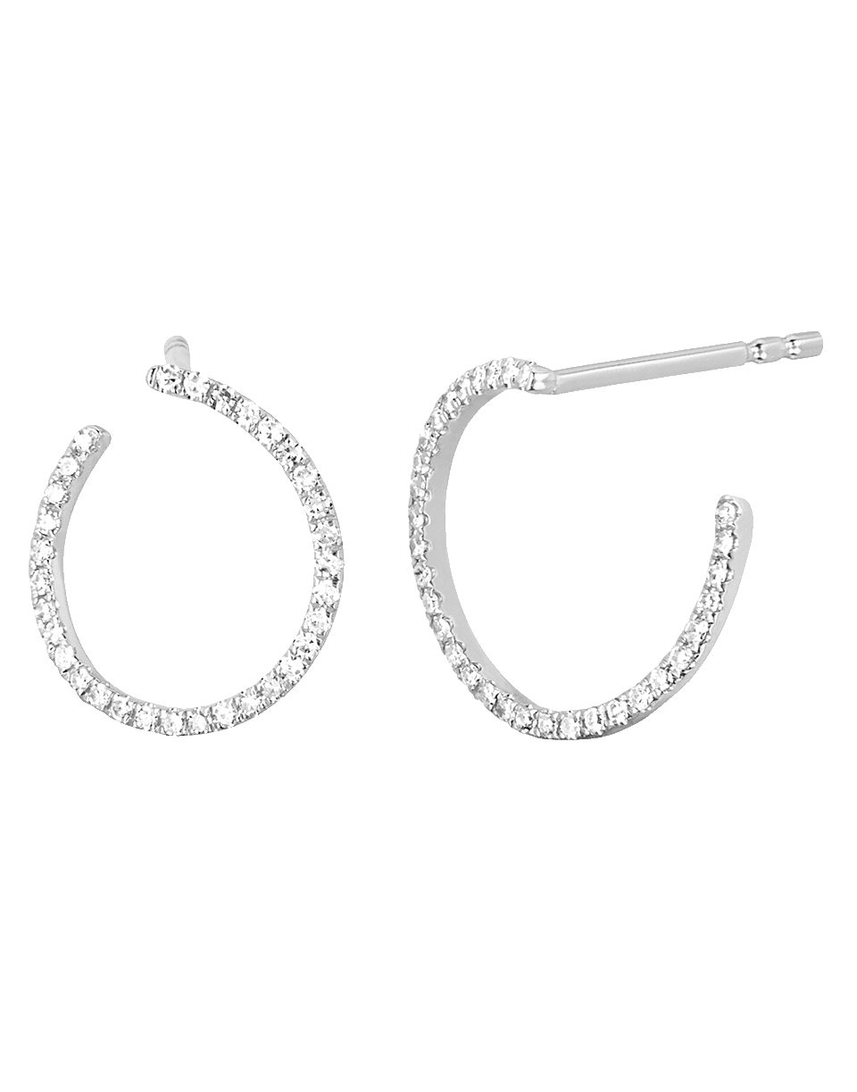 EF COLLECTION, Diamond Illusion Hoop Earrings