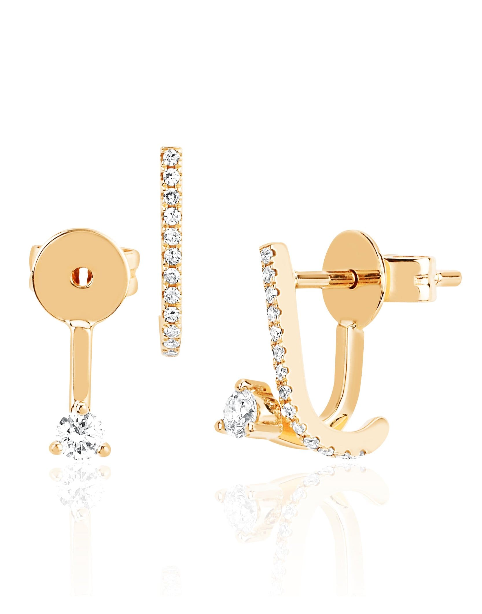 EF COLLECTION, Diamond Illusion Stud Earrings