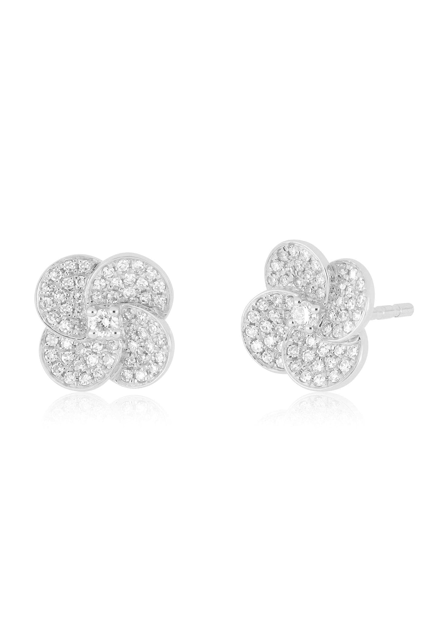 EF COLLECTION, Diamond Jumbo Petal Stud Earrings