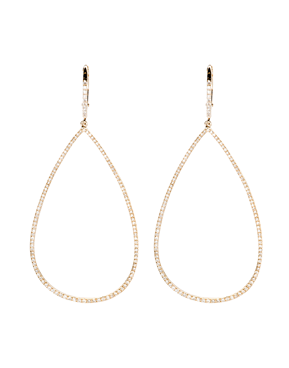 EF COLLECTION, Diamond Large Teardrop Hoop Earrings