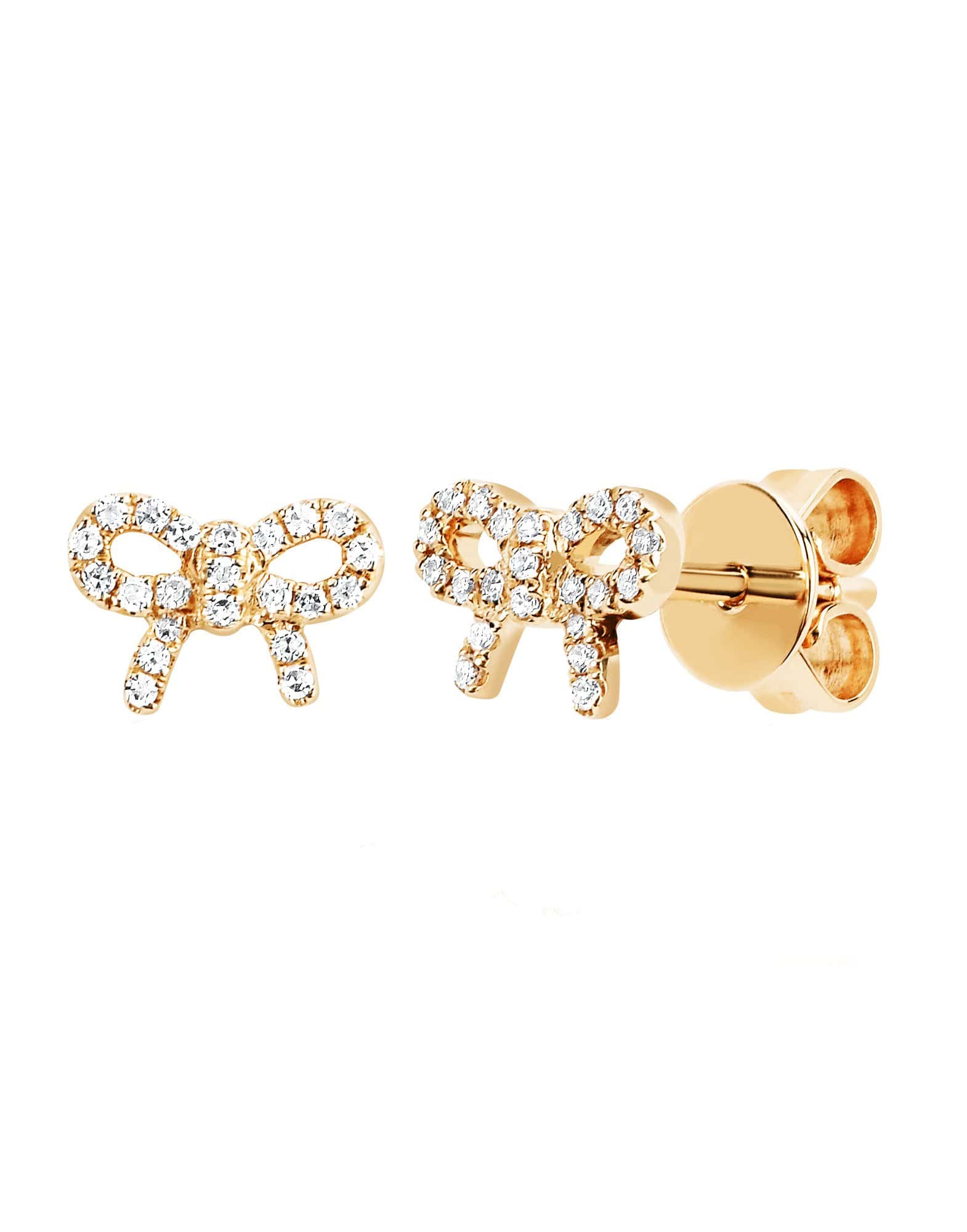 EF COLLECTION, Diamond Mini Bow Studs