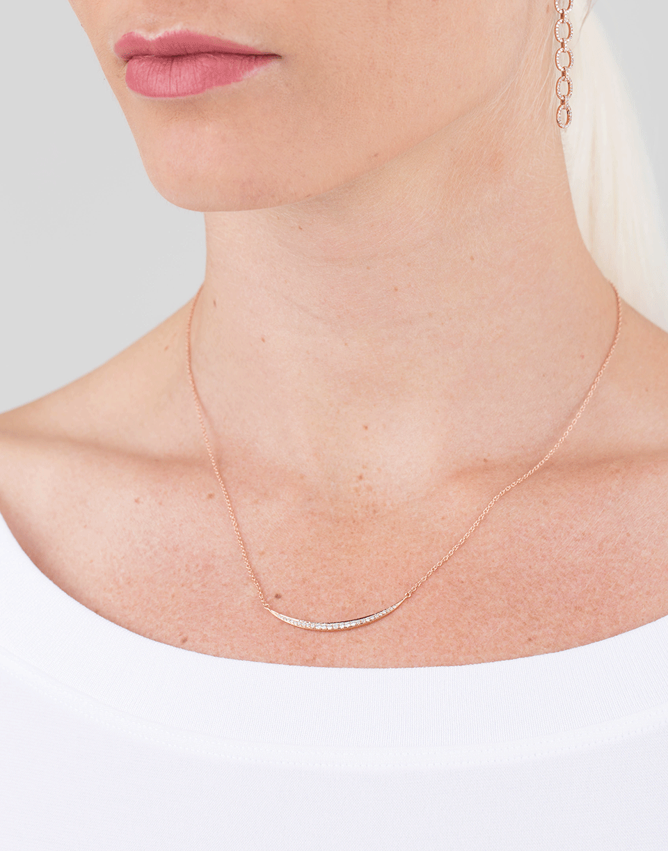 EF COLLECTION, Diamond Mini Crescent Necklace