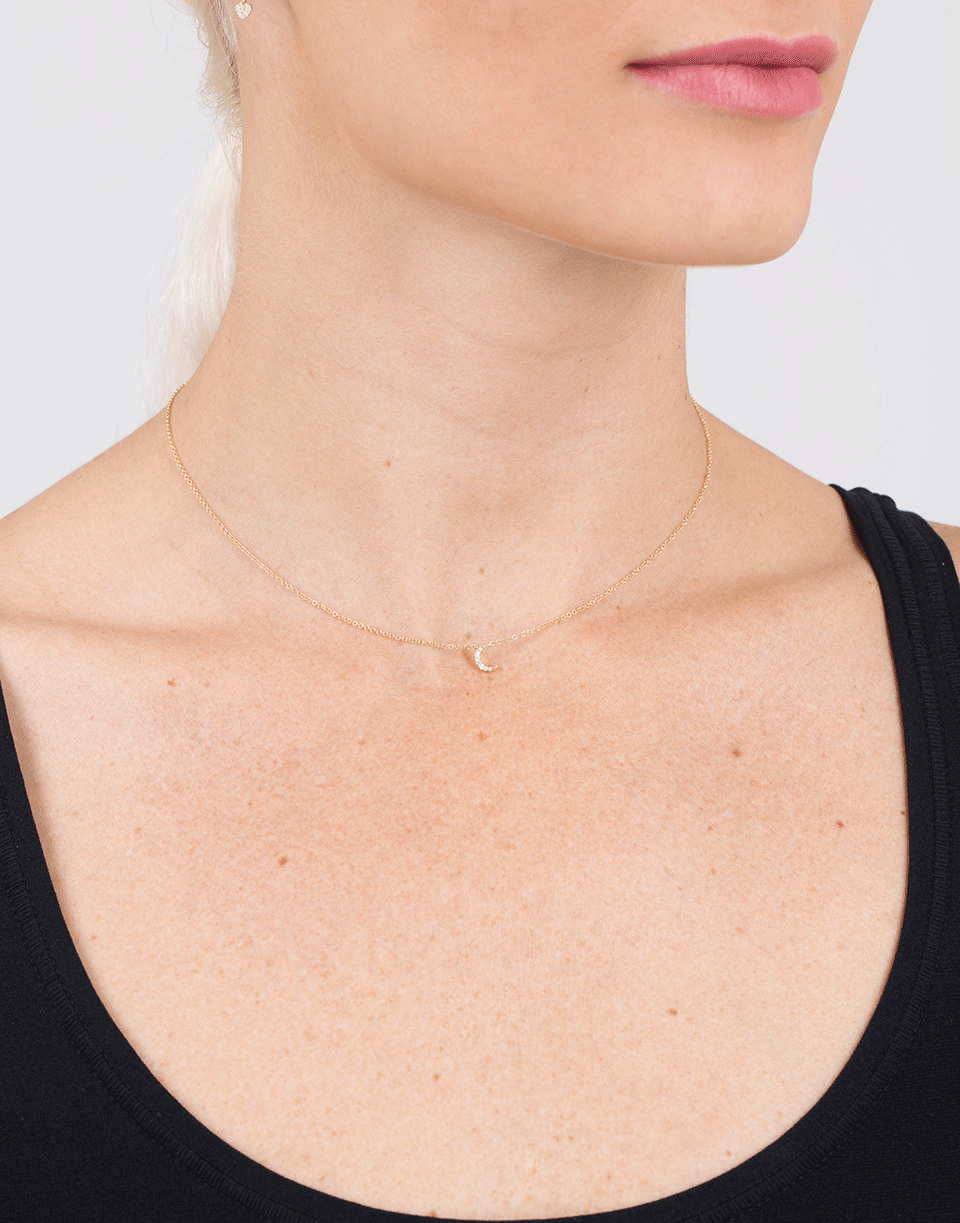 EF COLLECTION, Diamond Moon Choker Necklace