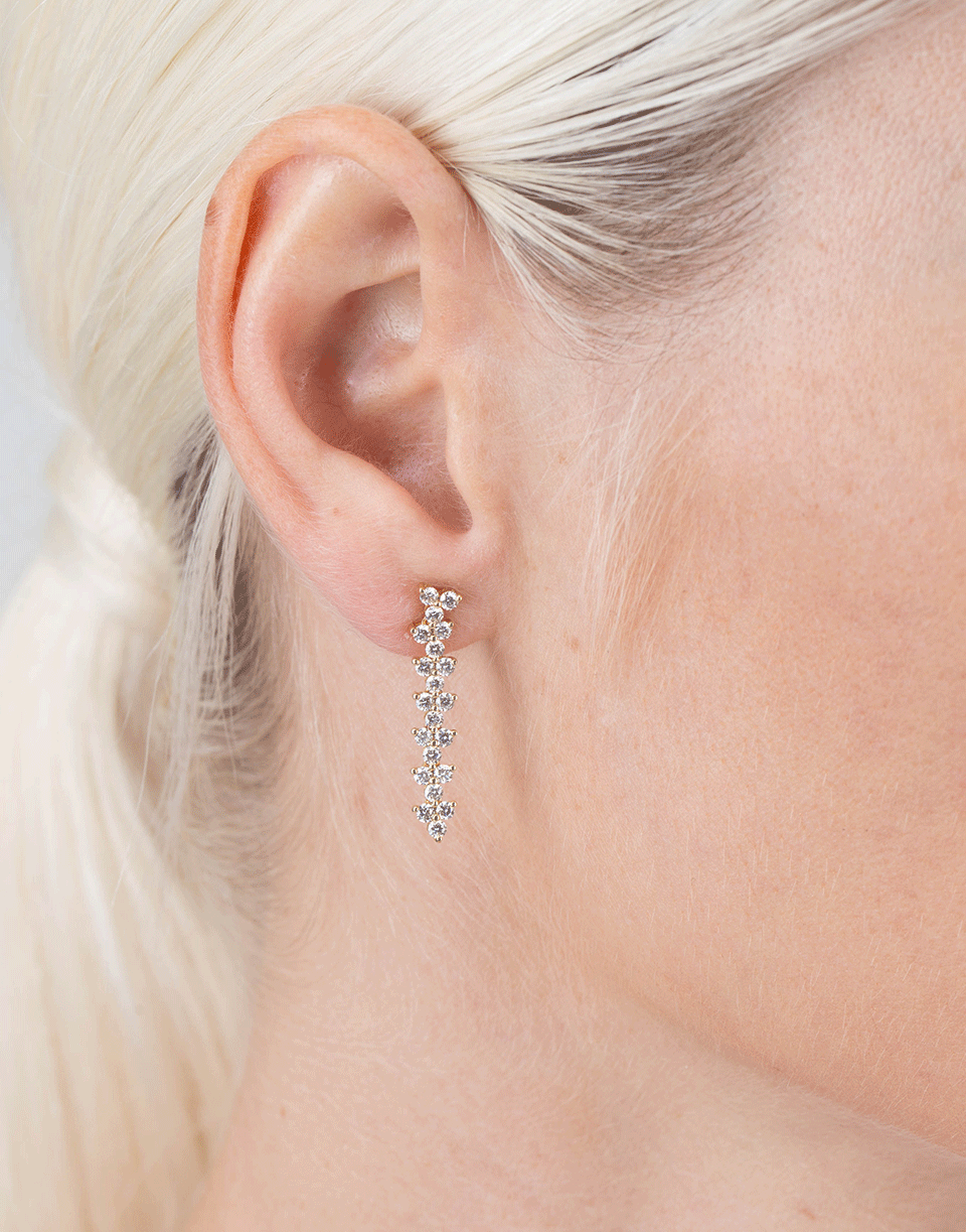 EF COLLECTION, Diamond Multi Trio Drop Earrings