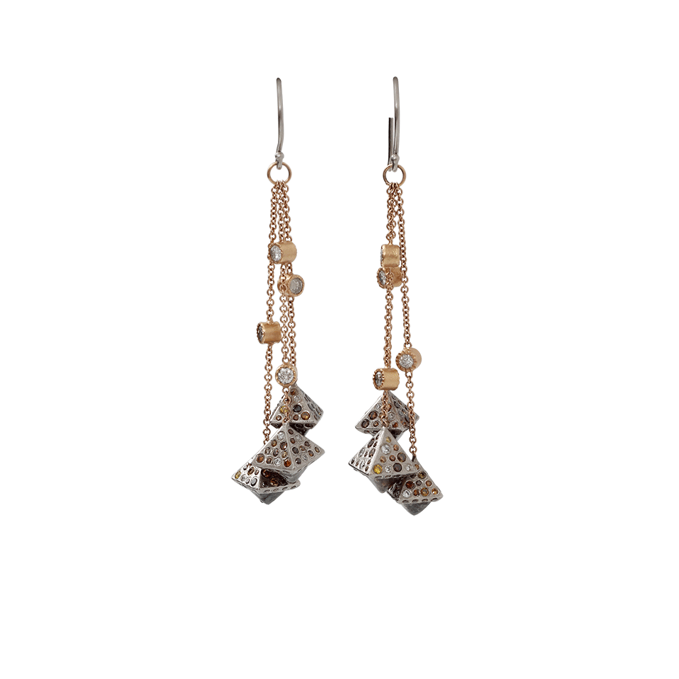 TODD REED, Diamond Octahedron Drop Earrings