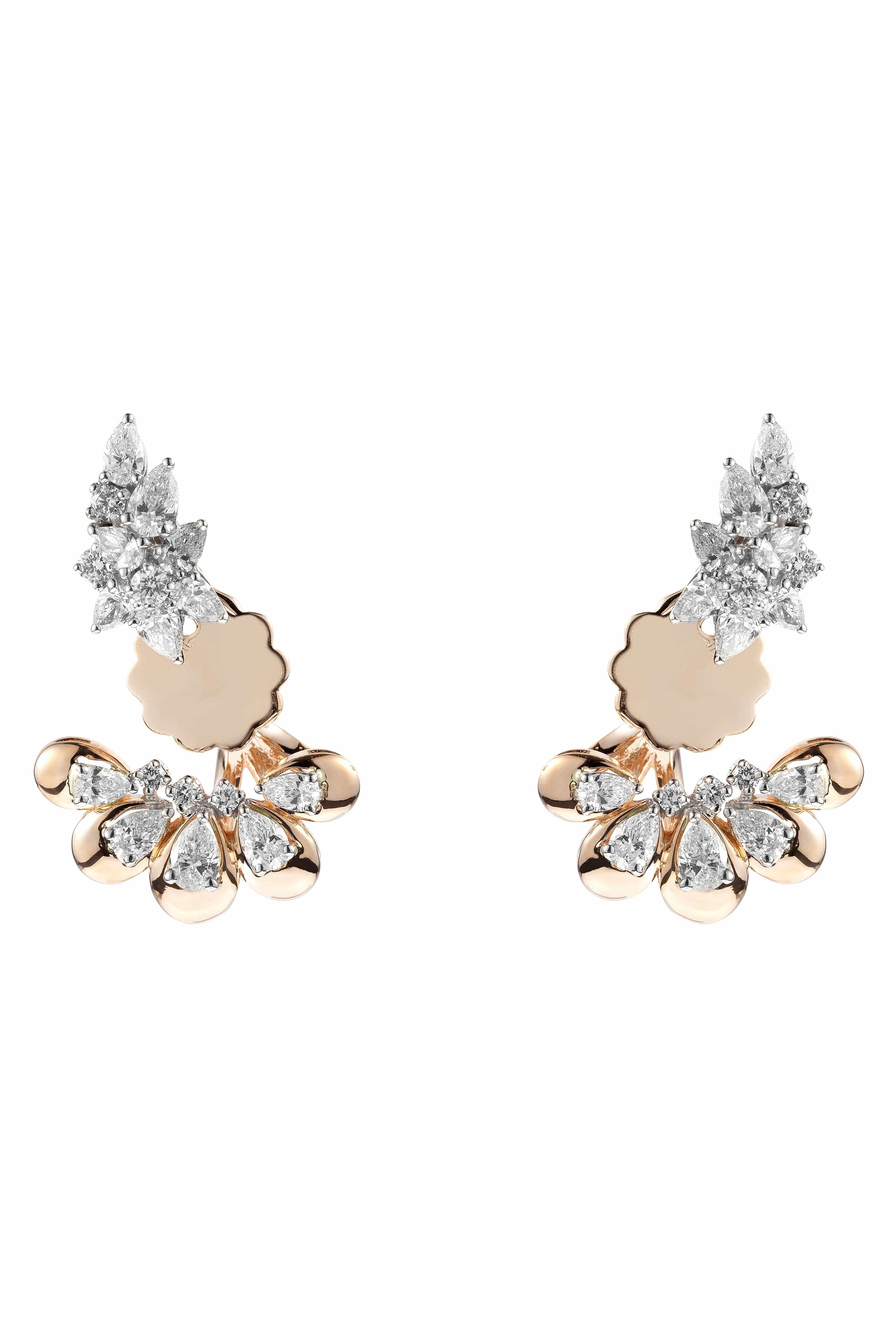 YEPREM JEWELLERY, Diamond Pear Fan Earrings