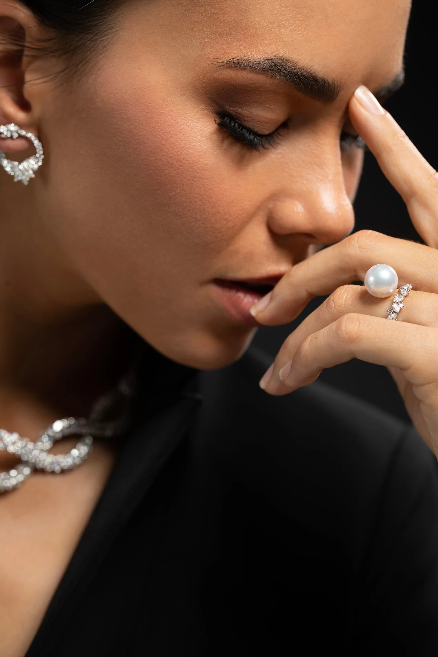 YEPREM JEWELLERY, Diamond Pearl Ring