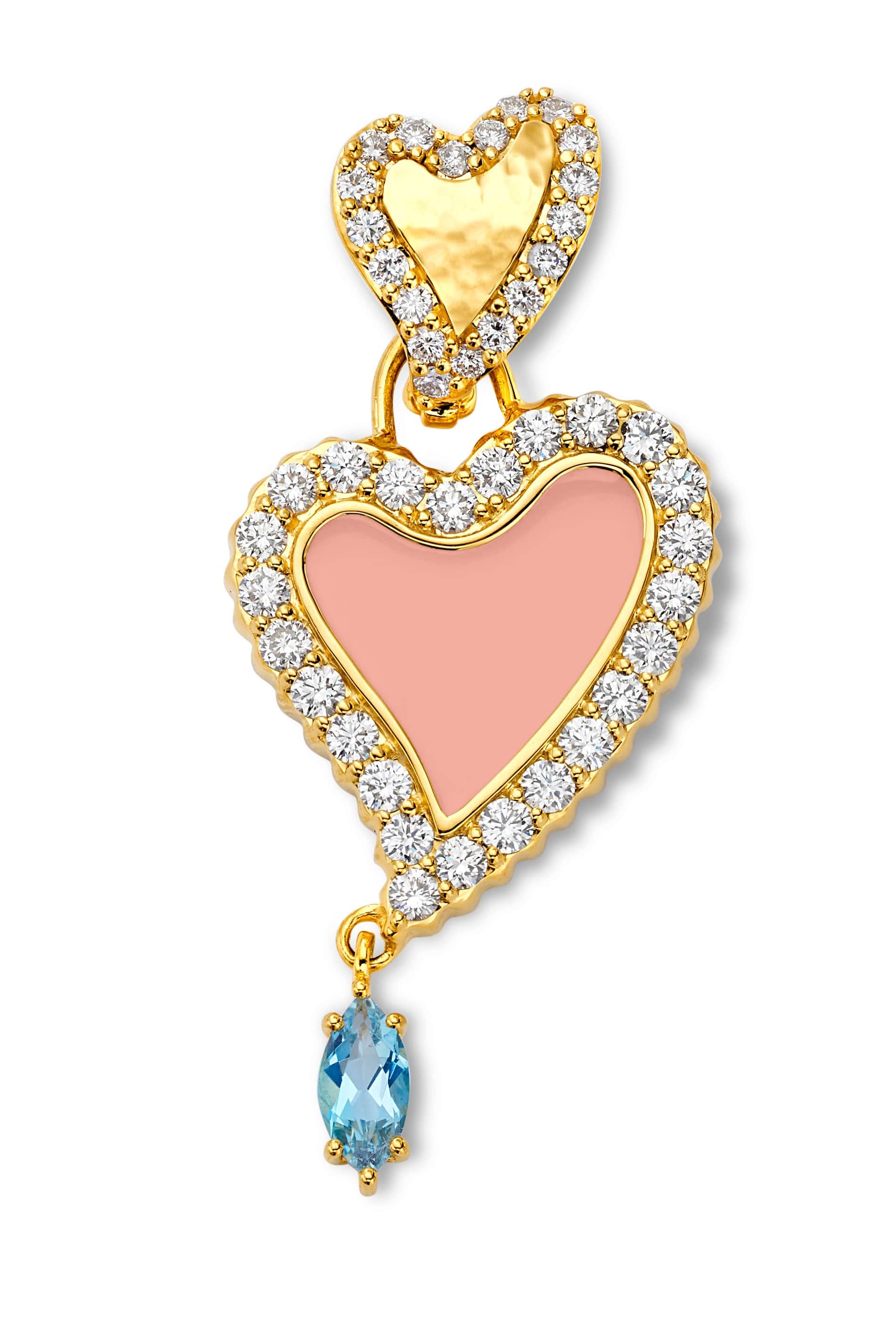 BUDDHA MAMA, Diamond Pink Heart Pendant