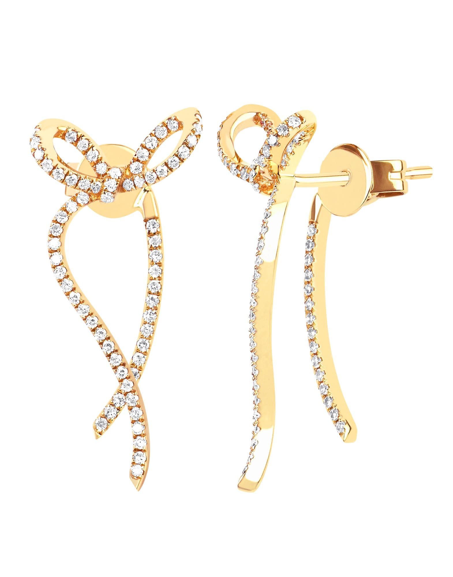 EF COLLECTION, Diamond Ribbon Earrings