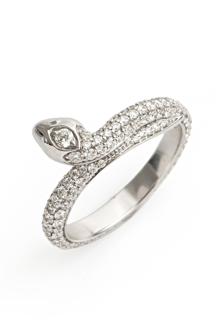 FOUNDRAE, Diamond Snake Bookend Ring