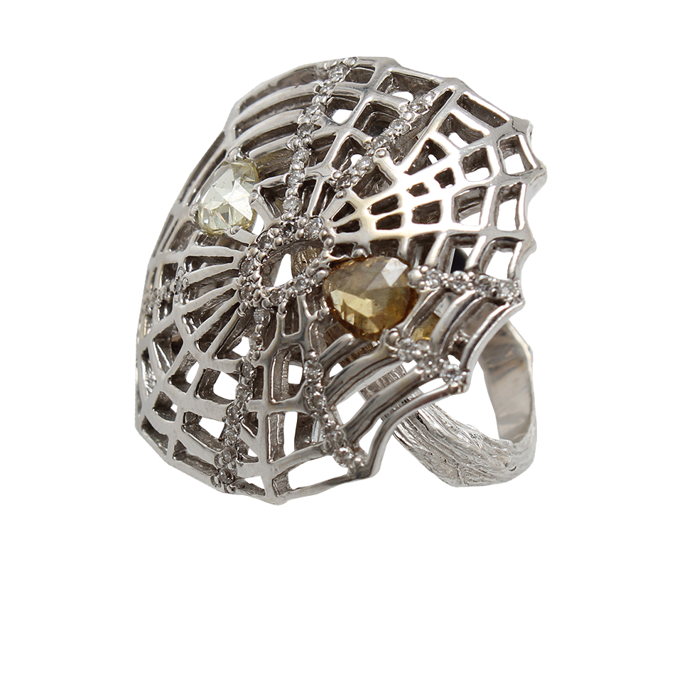 K. BRUNINI, Diamond Spider Web Ring