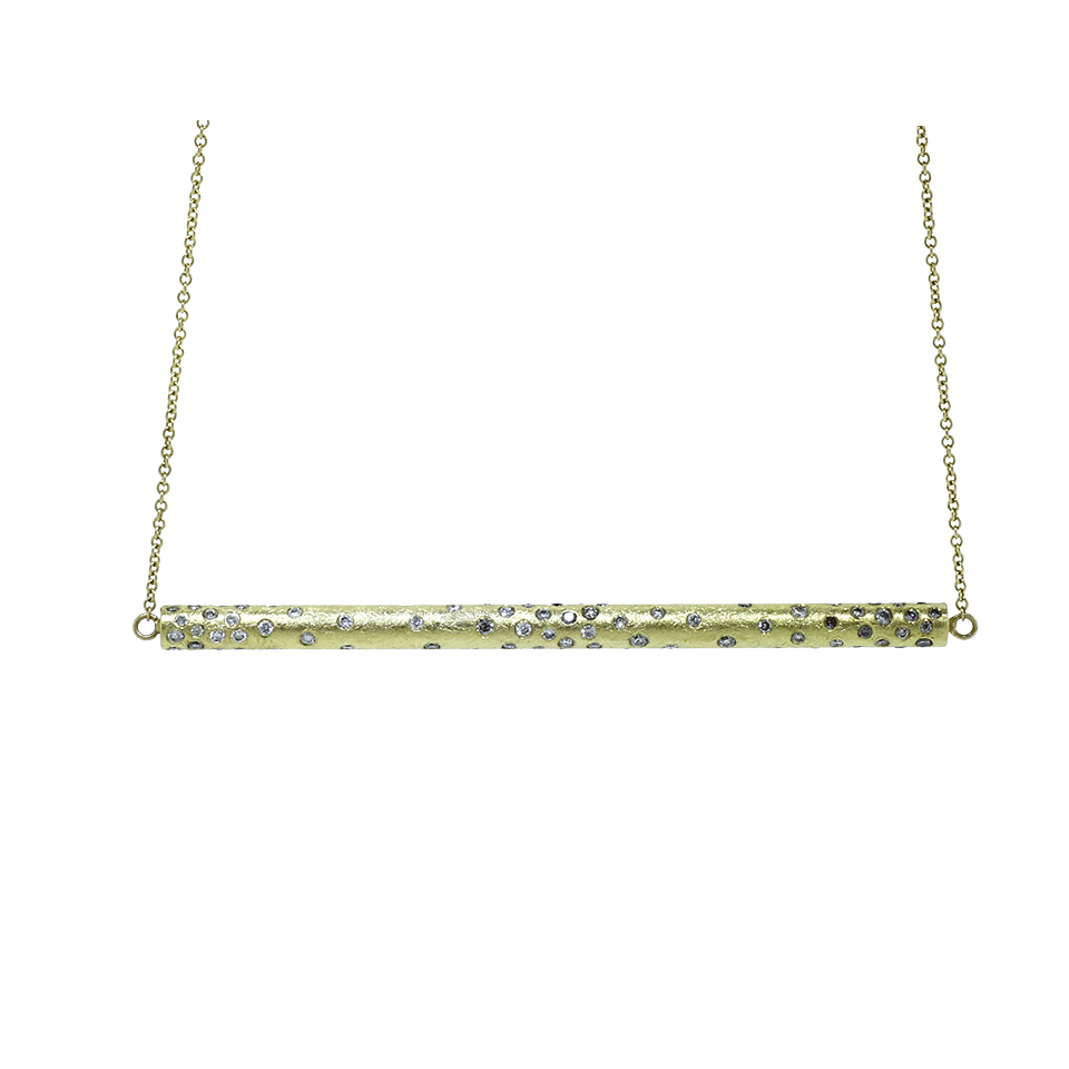 TODD REED, Diamond Sprinkle Bar Necklace