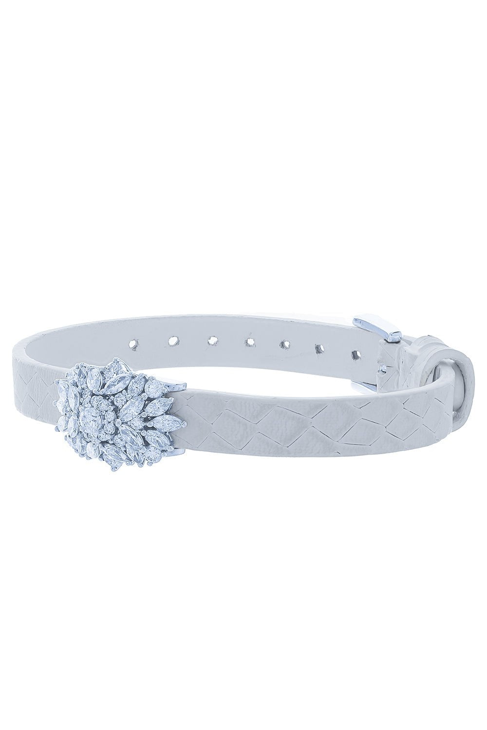 YEPREM JEWELLERY, Diamond Stamped Leather Wrap Bracelet